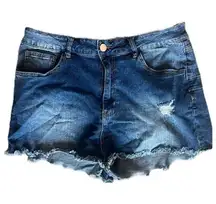 Blue distressed Denim Jean Shorts
