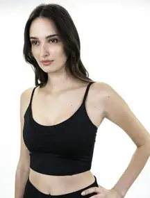 Satva mesh-detail non-wired sports bra crop top size S small activewear sporty