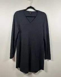 Eileen Fisher 100% Merino Wool Tunic V-Neck Lightweight Sweater Size S