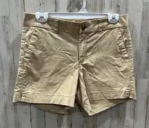 Old Navy Chino Khaki 5” Shorts Uniform Work Camp Modest Womens Size 4