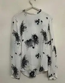 A.L.C Silk Top Size Large Classy Quiet Luxury Split Back Long Sleeve Top