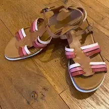 ECCO Flash Leather T-Strap Gladiator Butter Soft Sandal Tan Pink EU40 US (9-9.5)