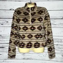 Aeropostale NWT M Aztec Southwestern 1/2 Zip Sherpa Pullover Sweatshirt Jacket