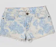 Current/Elliott Vintage Blue Rose Denim Shorts