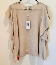 100% Cashmere NWT Autumn Cashmere Side Ruffle Sweater Top  Size S