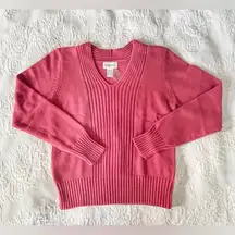 NWT Chadwick’s Chunky Cable Knit Sweater Blush Pink V-Neck Size XL