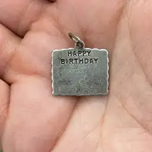 Vintage 925 Beau Sterling Silver "Happy Birthday" Pendant Bracelet Charm