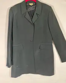 VTG NEIMAN MARCUS BLACK BLAZER 100% SILK WOMEN SZ 12 PREOWNED