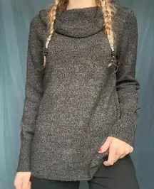 DKNY Jeans cowl neck sweater - black/gray - like new -‎ Women's size Medium