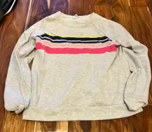 Women’s time and tru gray crewneck striped sweatshirt. Size medium
