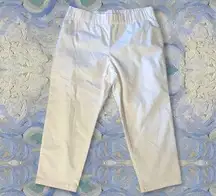 SOFT SURROUNDINGS Metro Cropped Legging SZ. PL Stretch White PETITE Spring