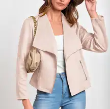 PRETTYGARDEN Women's Faux Suede Jacket Long Sleeve Open Front Cropped Coat