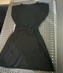 Chic Black Midi Dress with Belt