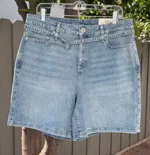 NEW Style & Co High Rise Belted Denim Shorts Women’s Sz 14