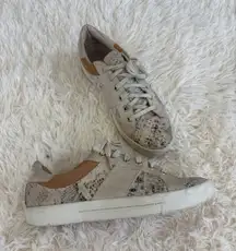 Joie Snake Print Low Top‎ Sneakers Womens Beige Shoes size 7