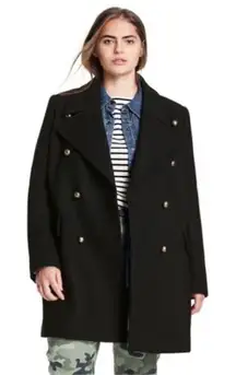Nili Lotan For Target Coat L Black Double Breasted