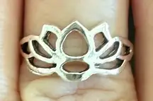 BNIB - Silver Lotus Cutout Ring.
