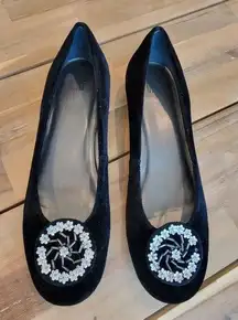 Gap Velvet Flats with Beaded Design Size 8