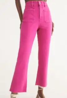 ZARA Cropped Flare Pink Jeans