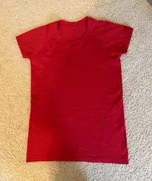 Red Lululemon Swiftly Tech Short Sleeve 2.0
