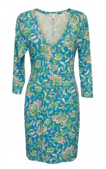 Lilly Pulitzer Tessa Dress M Cumulus Blue Chick Magnet Shift Resort Coastal