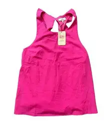 Entro Women's Pink Racerback, Lined, Ruffle Sleeveless Blouse Size Medium NWT‎