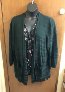 Green Textured Cardigan