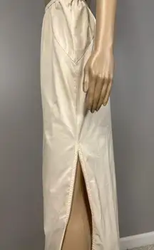 Vintage Van Raalte Half Slip High Double Slit Size Small Beige Thick Nylon USA