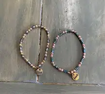 2  Gold/gray Bracelets