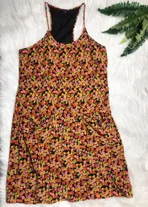Theory Silk Floral Pocket Shift Dress Size 2