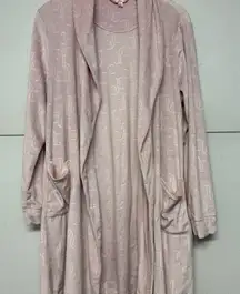 Juicy Couture Light Pink Monogram Cardigan Robe size S/M