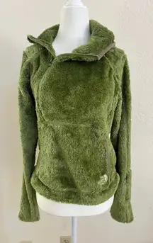 North Face Women's Kiri Hoodie Pullover in green monkey fleece Sz Small