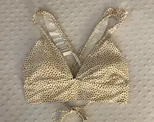 Aerie Cream and Brown Polka Dot Bikini Top