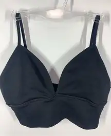 Abercrombie + fitch bralette deep plunge black ribbed size large