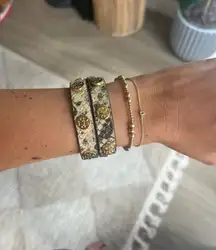 Tory Burch Snakeskin Wrap Bracelet