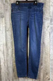 Liverpool Jeans Co. Size 4 Petite Pull On Stretch Denim Blue Jeans Distr…