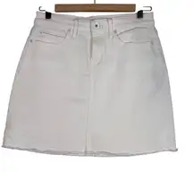Vineyard Vines Women's White Denim Skirt Frayed Hem Size 2 Beach Preppy