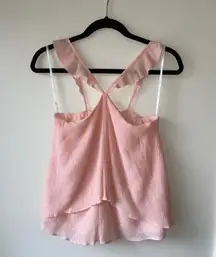 Revolve brand  Ruffled-Strap Light Pink Tank, Like new.