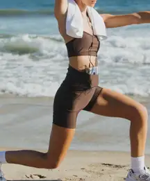 Malibu Sports Club Espresso Biker Shorts