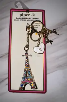 Piper K “Paris Eiffel Tower Purse Charm - Key Chain