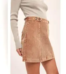 Hem & thread mini corduroy skirt, boho style, Size Small