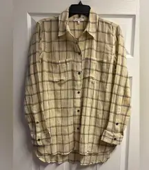 Madewell Lightweight Gauze-Like Cotton Plaid Button Up Shirt Size Medium