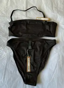 Skims Swim Bikini Set bandeau bikini top and‎ high leg bikini bottom size S.