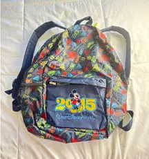 Walt Disney World 2015 Mickey Mouse Backpack Blue Multicolor Disney Parks