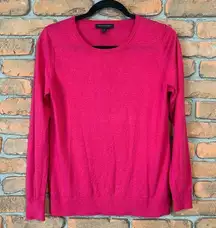 Banana Republic Silk Cashmere Fuchsia Sweater Long Sleeve Crew Neck Women's S