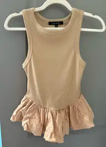 Strut & Bolt Peplum high Neck Tank Top 