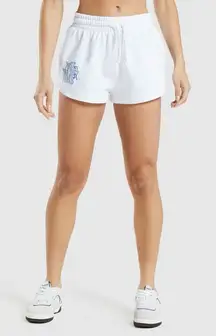 gymshark leg day short regular fit pull on cotton gym post leg day feels white S