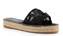 Botkier Jenny Slide Open Toe Espadrille Black Sandal Size 11 New