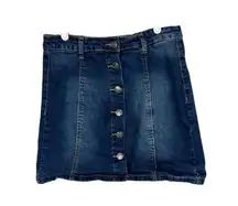 Hot Kiss button up denim jean mini skirt Y2K dark wash size M Skylar Skirt