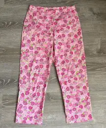 Lilly Pulitzer white label vintage Pink Rolls Royce Snail Print Capris pants